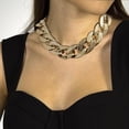 thumbnail image 2 of Collar grueso en capas para mujer, gargantilla de cadena dorada de moda para mujer, collar de cadena de eslabones cubanos punk para niñas, 2 of 5