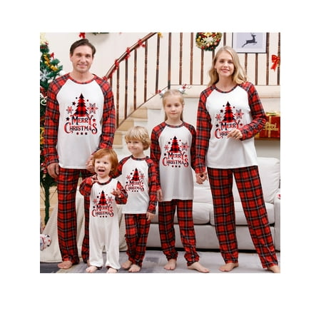 

Ma&Baby Holiday Christmas Pajamas Family Matching Pjs Set Xmas Jammies for Couples Youth