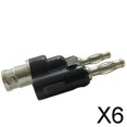 thumbnail image 1 of Adaptador Baoblaze 3xBNC Conector Hembra Macho Doble Conexión Tipo Banana 6 piezas, 1 of 8