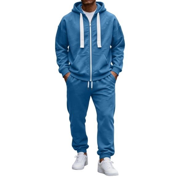 Aofany Men's 2 Piece Tracksuits Sets Jogging Sweatsuits Full Zip Hoodie & Sweatpants Warm Up Track Suits