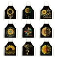thumbnail image 2 of CNKOO Sunflower Pattern Apron Skin-friendly Breathable Cotton Flax Cooking Apron, 2 of 8