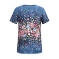 thumbnail image 4 of ORQ Women Casaul T-Shirt V Neck Short Sleeve Floral Print Casual Blouse Tops, 4 of 4