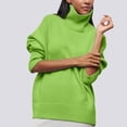 thumbnail image 2 of zaveiop Women's Turtleneck Sweater Chunky Long Sleeve Knitted Pullover Plus Size Casual Trendy 2025 Fall Winter Basic Top (Z-Light Green, S), 2 of 6