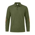 thumbnail image 6 of dazeni Corduroy Shirts for Men Lapel Long Sleeve Golf Tops Solid Casual Athletic Workout Pullover Tops, 6 of 7