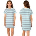 thumbnail image 2 of YOUYEDIAN Girls Summer Dress Short Sleeve Striped T Shirt Crop Dresses Casual Fashion Crewneck Sundress (Blue, 6-7 Years), 2 of 6