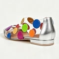 thumbnail image 2 of FSJ Women Pointed Toe Flats, Transparent PVC Slip On Shoes with Colorful Polka Dots, Low Heels for Casual Wear Size 10.5 Silver, 2 of 4