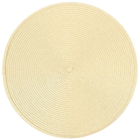

NIUREDLTD Kitchen Accessories Kitchen Tool Woven Spiral Table Placemats 15 Inches Round Set of 4 Non Slip Dining & Kitchen Table Mats （Yellow 1 A）