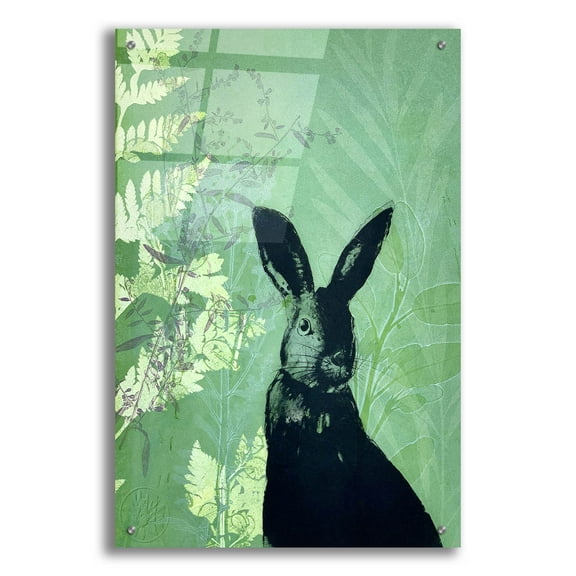 Epic Art ' Cheeky Rabbit' by Trudy Rice, Acrylic Glass Wall Art, 24"x36"