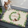 thumbnail image 4 of Spring Botanical 2'x3' Washable Rug, Garden Birds Floral Leaves Rustic Burlap Non-Slip Soft Doormat Area Rugs for Entrance Bathroom Bedsides, Carpet for Kitchen Bedroom, Entryway Floor Mat, 4 of 9