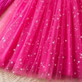 thumbnail image 6 of Razzly Toddler Girls Long Sleeve Dress with Bow Star Sequin Netting Holiday Party Formal Occasion Winter Fall Outfit for Toddler Kids 3-7 Years(Hot Pink,2-3 Years), 6 of 8