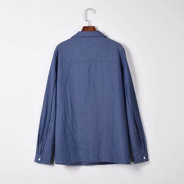 XZNGL Denim Shirt Women Womens Loose Denim Shirt Long Sleeved