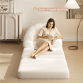 thumbnail image 6 of Renwick 2-in-1 Convertible Chair Bed Folding Sleep Chair Chenille Couch with Armrests Plush Bean Bag Chair for Living Room,Beige, 6 of 9