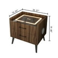 thumbnail image 5 of Spaco Wood LED Nightstand, Smart Nightstand Multifunctional Wireless Charging Station and LED Lights with USB, Wireless Charging Port and Bluetooth Speaker Side Table (Wood Color), 5 of 5