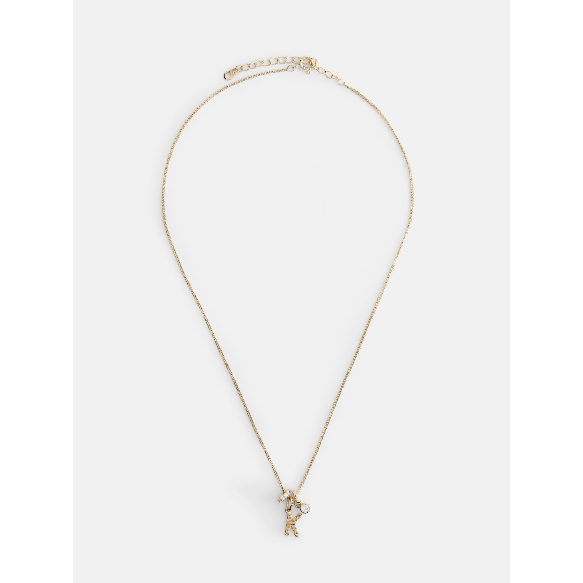 Free Assembly Women's Demi Fine Cubic Zirconia Cluster Initial Necklace, K
