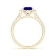 thumbnail image 2 of ANGARA Natural Oval 1.9 ct Tanzanite Halo Ring with Diamond Accents in 14K Yellow Gold for Women (Size-9x7mm) | December Birthstone, Anniversary, Jewelry Gift for Women | Natural Tanzanite Ring, 2 of 9