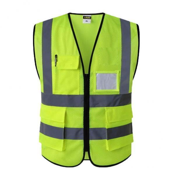 Chaleco reflectante de seguridad,Chalecos reflectantes con bolsillo de seguridad,Accesorios para engranajes reflectantes,Chaleco de trabajo de pintura de limpieza de construcción,Abrigo de Cola Chaleco reflectante de seguridad