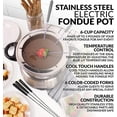 thumbnail image 5 of FPS200 6-Cup Stainless Steel Electric Fondue Pot with Temperature Control, 6 Color-Coded Forks and Removable Pot - Perfect for Chocolate, Caramel, Cheese, Sauces and More, 5 of 7