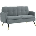 thumbnail image 1 of HOMCOM 55" Loveseat Sofa with Button Tufted Back, Corduroy Small Couch, 1 of 10