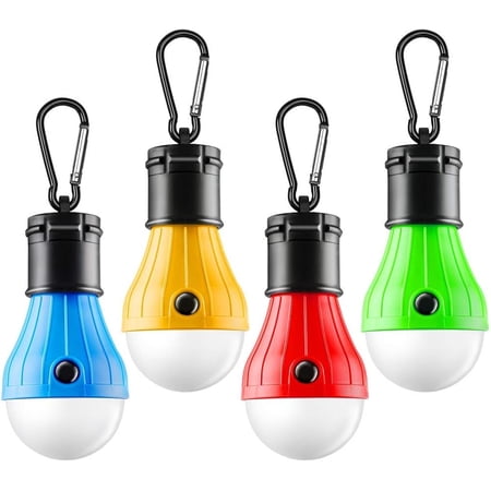 FLY2SKY Tent Lamp Portable LED Tent Light 4 Packs Clip Hook Hurricane Emergency Lights LED Camping Light Bulb Camping Tent Lantern Bulb Camping Equipment for Camping Hiking Backpacking Fishing Outage