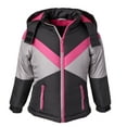 thumbnail image 5 of Coats for Girls Fleece Lined Hooded Colorblock Winter Puffer Jacket - Black/Frost Grey (5/6), 5 of 8