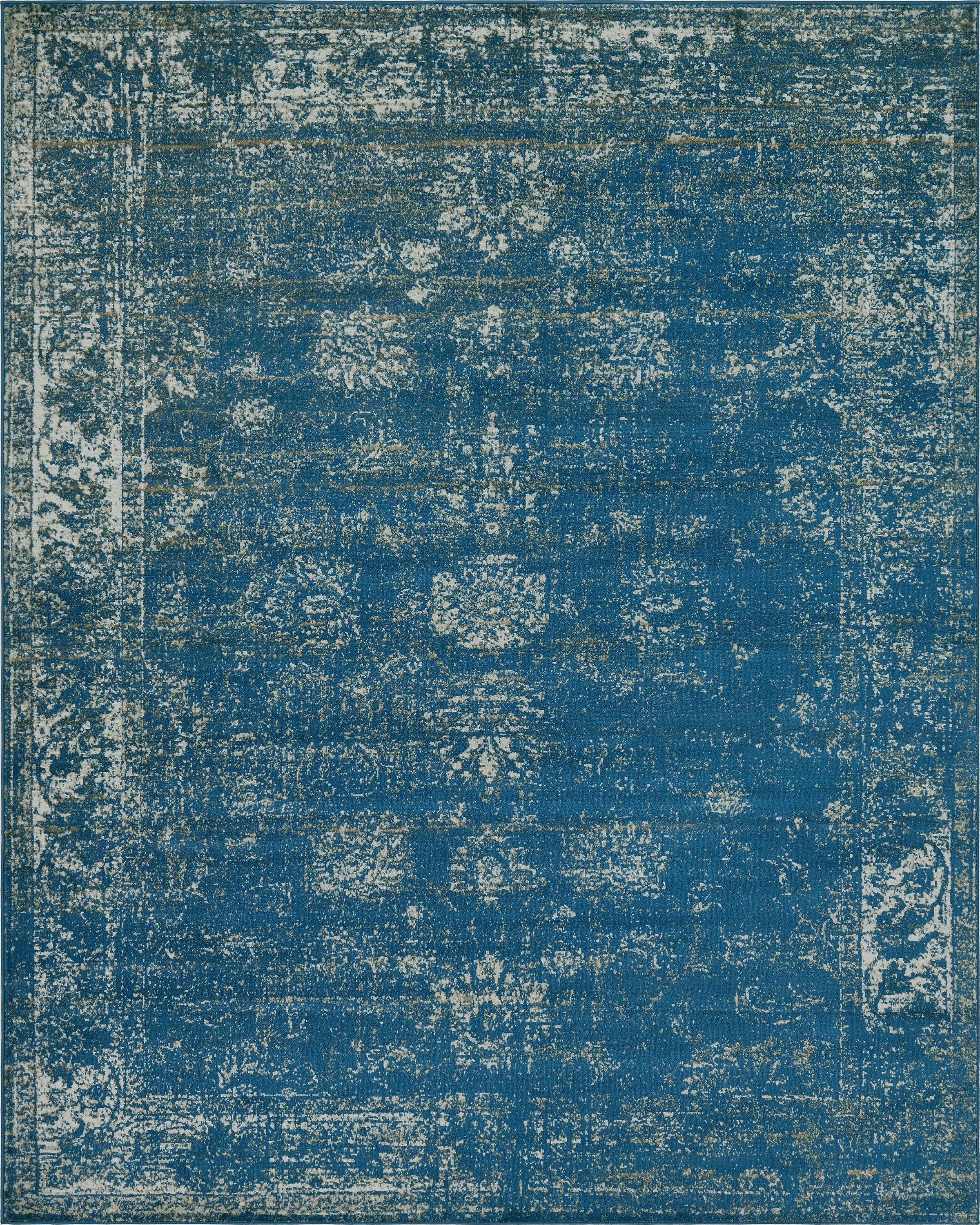 Unique Loom Indoor Rectangular Distressed Modern Area Rugs Blue/Gray, 8' 0 x 10' 0