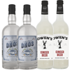 Dhōs Handcrafted Non-Alcoholic Vodka 2 Pack 750 ML Bottle w 2 Pack Owen’s Mixers Ginger Beer 750 ML Bottle - Keto-Friendly, Zero Sugar, Zero Calories, Zero Proof - Perfect for Mocktails - A