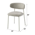 thumbnail image 2 of Ingram Light Gray Upholstered Side Chair Set of 2, Modern Dining Chairs with Padded Seat and Back, 2 of 7