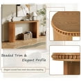 thumbnail image 4 of LiviNest Vintage Console Table for Entryway: 5-Foot Beaded Trim Table with Reversible Curved Legs - 15-Inch Slim Depth for Hallway & Behind Sofa - Natural Wood Veneer Finish, 4 of 6