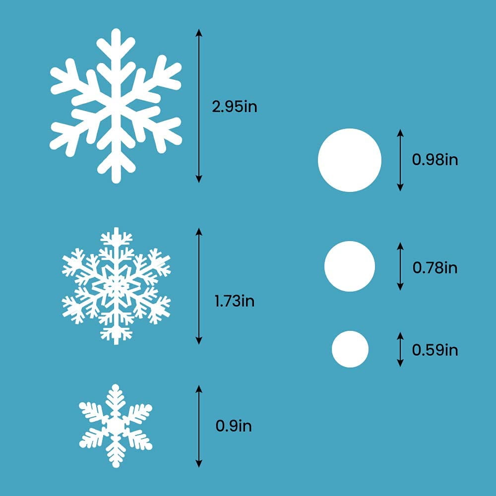 155 PCS Christmas Snowflake Window Stickers - Xmas Holiday White Winter Christmas Window Decorations Ornaments(9 Sheets)