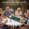 thumbnail image 2 of Round Outdoor Tablecloth with Umbrella Hole and Zipper, Green Solid Color Texture Fitted Table Cover with Elastic Edge for 45-54 Inch, Simple Green Stripes Waterproof Patio Tablecoths for Picnic, 2 of 9