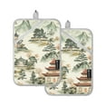 thumbnail image 7 of Yayeee Pot Holders Kitchen Heat Resistant with Pocket 7"x9.8" Cotton Oven Cooking Hot Pads, Green Mountain Pattern, 7 of 7