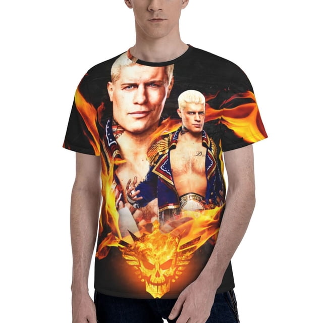 Mens Co-dy And Rho-des 3d Print T-Shirt Crewneck Short Sleeve Tee Shirt