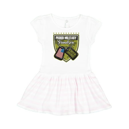 

Inktastic Proud Military Grandson Gift Toddler Girl Dress