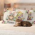 thumbnail image 3 of Outdoor Pillow Covers Easter Egg Farmhouse Gnome Waterproof Pillow Cases 20x12 Set of 2, Pink Wildflower Retro Linen Throw Pillow Cover Pillowcase for Patio Balcony Couch Garden, 3 of 9