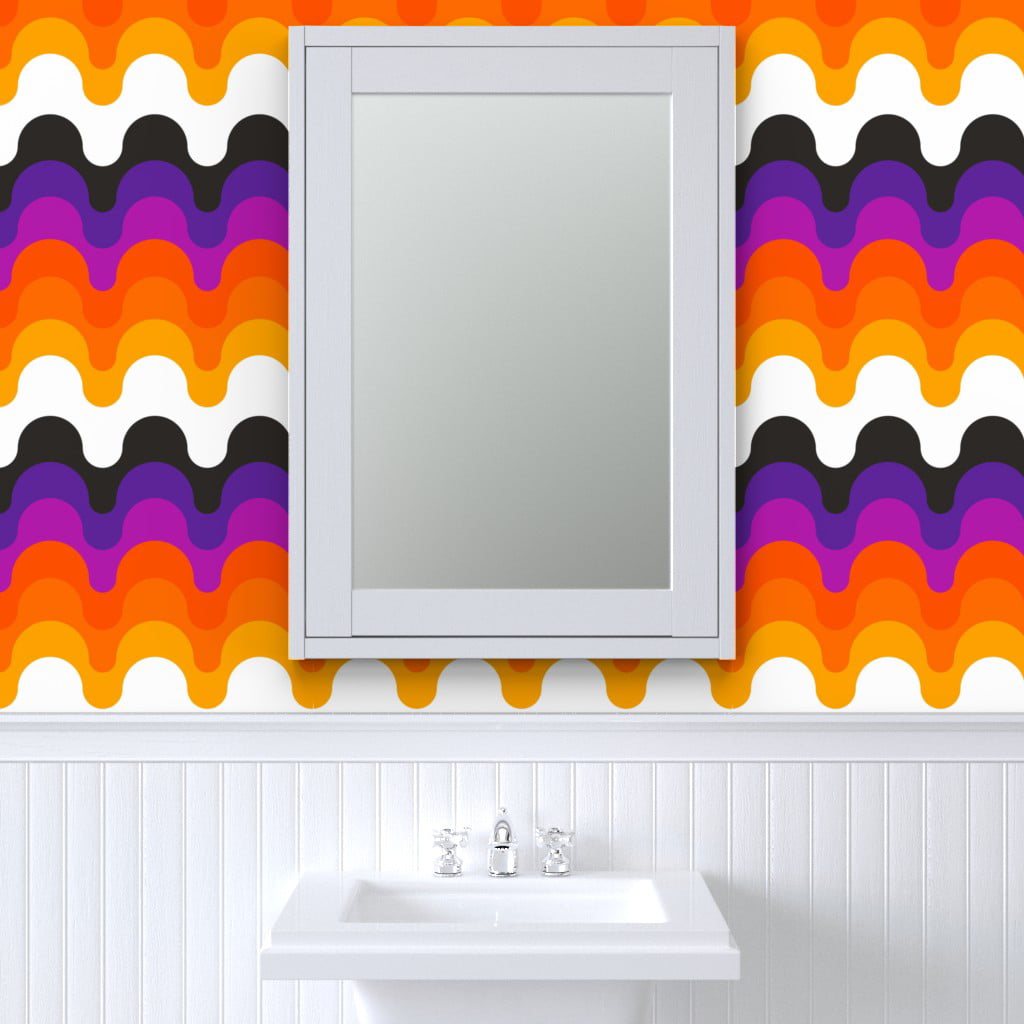 70s Retro Peel And Stick Removeable Groovy Funky Apartment Wall Mur   Mid Century Modern Gal