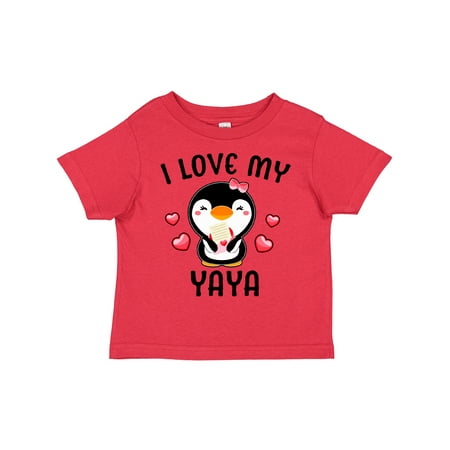 

Inktastic I Love My Yaya with Cute Penguin and Hearts Gift Toddler Toddler Girl T-Shirt