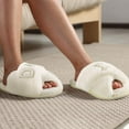 thumbnail image 4 of Zeokiar Bride Slippers I Do Slippers Women's Wedding Shoes for Bride Plush Furry Warm White Open Toe Cozy Fluffy Bridal Party Wedding Fuzzy Soft House for Bachelorette Party, 4 of 10