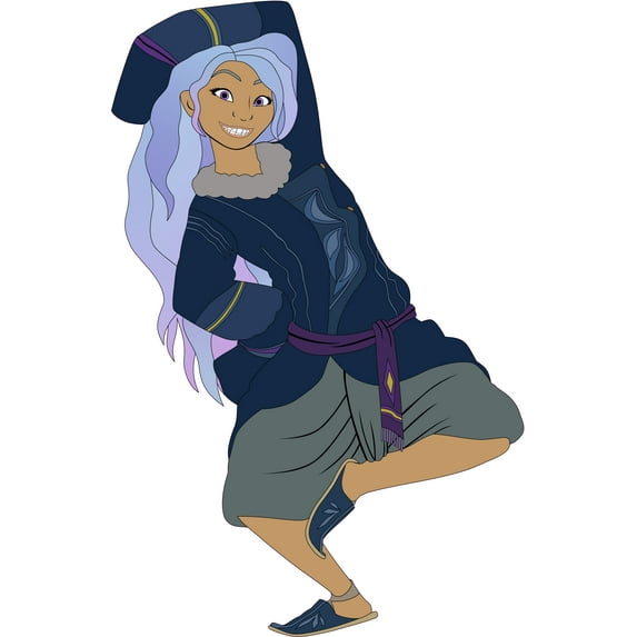 Kids Bedroom Raya And The Last Dragon Decal Multicolored Sisu's Human Form Cartoon Design Vinyl Nursey Room Wall Decoration - 22" x 36" Adhesive Home Playroom Art Animated Movie Wall Decor Sticker