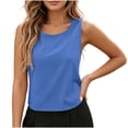 thumbnail image 5 of TARIENDY Women Sleeveless Tops Cotton Open Back Blouses Fashion Bow Tie Blouses Crewneck Tank Tops Beach Vacation Outfits Light Blue XXL, 5 of 10
