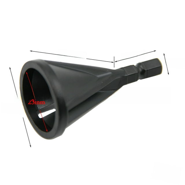 Premium High-Speed Steel External Chamfer Tool with Three-Blade Design for Efficient Burr Removal & Precise Edge Finishing - Versatile Triangular/Hexagonal Handle Options, Black Hexagonal Shank, 29g,