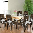 thumbnail image 3 of Chair Covers for Dining Room Set of 6,Cowhide Printing Spandex Stretch Dining Room Chair Cover,Removable Washable Kitchen Parsons Chair Covers Seat Slipcovers, 3 of 6