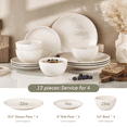 thumbnail image 2 of Carote 12-Piece Ceramic Dinnerware Set, Plates and Bowls Dish Sets Service for 4, Durable Kitchen Dining Dish Set, 2 of 8