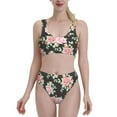 thumbnail image 2 of Picia Rose Flowers Women's High Waisted Bikini Scoop Neck Swimsuit Two Pieces Bathing Suit-Medium, 2 of 8