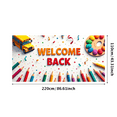 thumbnail image 1 of Welcome Back Theme Party Banner Heart Design Background Wedding Event Backdrop School Decorations Reunions Photo Props, 1 of 4