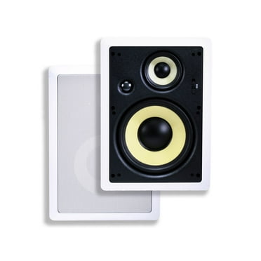 Monoprice 3-Way Aramid Fiber In-Wall Speakers - 8 Inch (Pair) Titanium Silk Dome Tweeters - Caliber Series