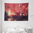 thumbnail image 1 of Nature Decor Tapestry, Enchanted Mist Forest with Shady Autumn Trees at Night Magical Paint Artwork, Wall Hanging for Bedroom Living Room Dorm Decor, 80W X 60L Inches, Brown Ruby, by Ambesonne, 1 of 2