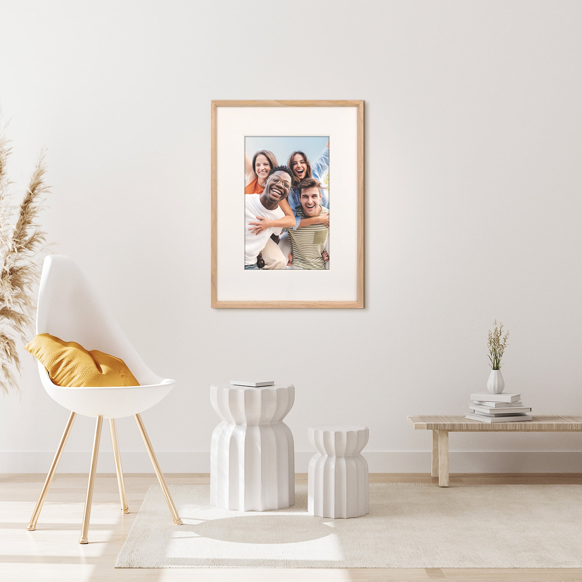 Unique Bargains Aluminum Picture Frame for Wall Decor Wood Grain Color 5x7