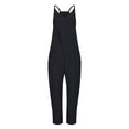thumbnail image 4 of Cameland Plus Size Women Casual Jumpsuits Cold Shoulder Capris Pants Solid Suspender Straight Leg Pockets Rompers, 4 of 4