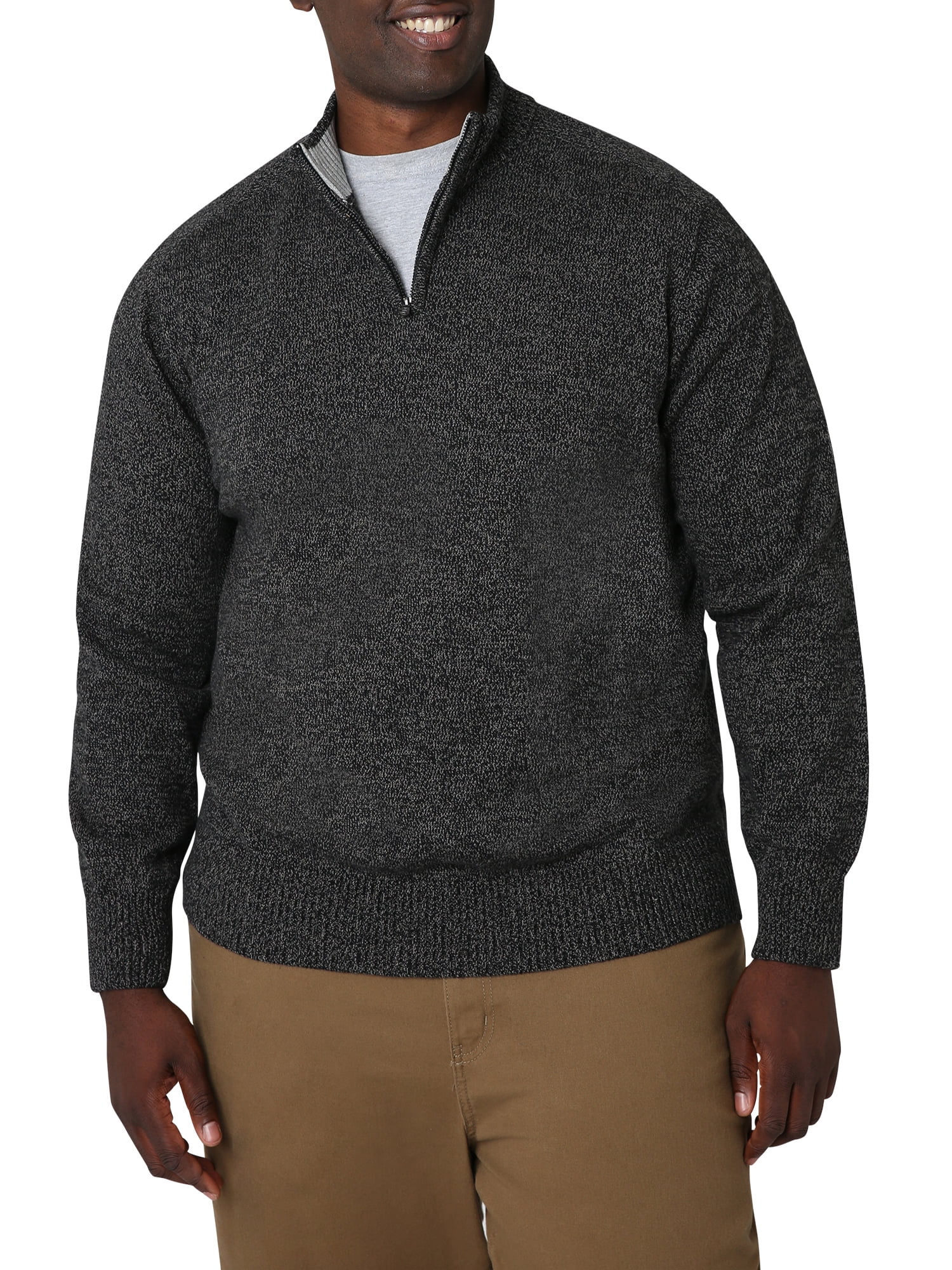 Chaps Men's Cotton Textured Quarter Zip Mockneck SweaterSizes XS up to