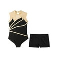 thumbnail image 3 of YiZYiF Big & Little Girls Metallic Sleeveless Leotard with Dance Shorts Activewear Ballerina Skating Performance Costume Sports Suit Gold 16, 3 of 7